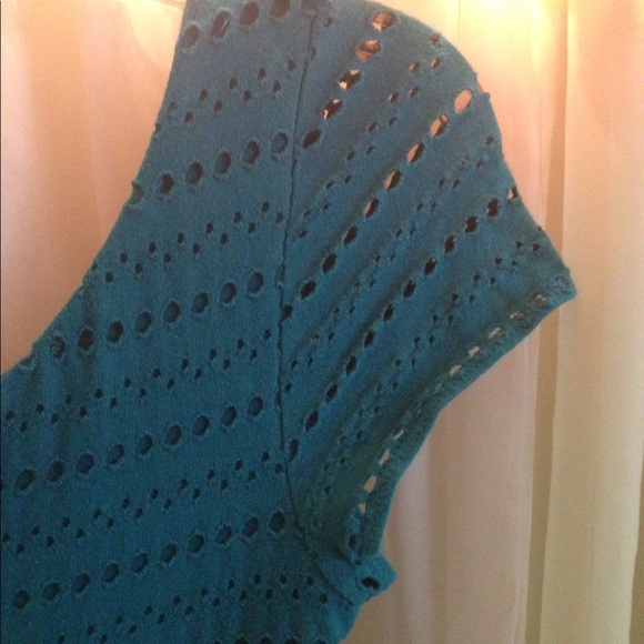 Eight Sixty dark teal eyelet dress - Picture 3 of 8